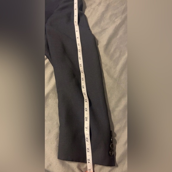 Hart Schaffner Marx Suit Mens 46R Pants 40X27 Black 2 Piece Notch Lapel Made USA - Picture 12 of 16